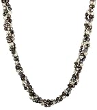 Braided Multi-Grey Freshwater Pearl Necklace with Gold Tone Clasp and Extender, 18