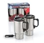 Set of 2 Heated Stainless Steel Travel Mugs