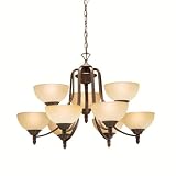 Kichler Lighting 1977TZ 9 Light Woodlawn Chandelier, Tannery Bronze