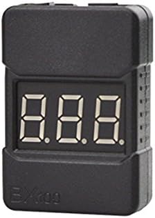 BX100 0.01v 1-8S Lipo Battery Voltage Tester Checker Low Alarm Buzzer for Helicopter