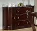 Server Sideboard with Decorative Brass Hardware Deep Cherry Finish