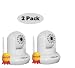 2 pack Foscam FI8910W Wireless/Wired Pan&Tilt IP Network Camera with IR-Cut Filter for True Color Images - 8 Meter Night Vision and 3.6mm Lens (67° Viewing Angle) - White NEWEST MODEL