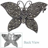 Sterling Silver Marcasite Butterfly Pin