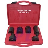 6 Pc Spindle NUT 1 2 Dr Square Socket 4wd Suv Truck Axle Locknut Kit 