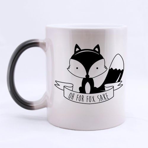 11 Ounce Novelty Funny Fox Sake Color Changing Mug Morphing Coffee Mug Cup - Great Gift Item for Anyone/Christmas/Birthday