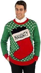 Forum Novelties Naughty Stocking Novelty Christmas Sweater, Multi, Large