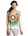 Vince Camuto Women's Sunburst Tie Dye Tank Top, New Ivory, Medium