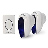 iEGrow 呼び出しチャイム ワイヤレスチャイム ドアベル 呼び鈴 玄関チャイムセット 呼出音楽36曲選択可 電池付き (受信機2個セット)