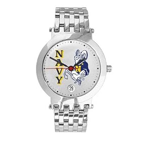 Navy Naval Academy Midshipmen- United States Mens MVP Stainless Steel Sports Watch