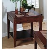 IMAGE OF Jofran 711 Series Tile Inlay Top End Table in Amaretto Finish