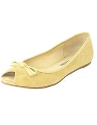 Buffalo Ballerina Peep Toe Wildleder natural