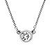 14k White Gold 1/4 cttw Colorless Diamond Bezel Necklace, 18