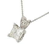 1.00ct Princess Diamond Solitaire on Chain Egl G-H/SI1