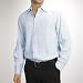 Sandals Cay Men's Heather Blue Herringbone Long Sleeve Silk Shirt
