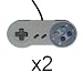 KOO Interactive-Lot de 2 Manettes de Jeu pour Console Nintendo Super NES SNES - Grise