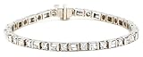 14k Choice of White or Yellow Gold Baguette and Round Diamond Tennis Bracelet (3.40 cttw, H-I Color, SI1-I2 Clarity), 7