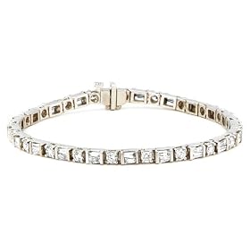 14k Choice of White or Yellow Gold Baguette and Round Diamond Tennis Bracelet... by Amazon.com Collection