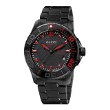 Gucci Men`s YA126230 G Timeless Dive Black IP Steel Bracelet Watch