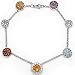 18k White Gold Multi Gemstone and Diamond Bracelet