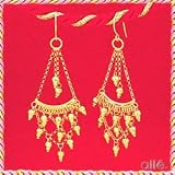 Jewelry : 14K Beaded Chandelier Earrings