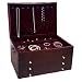 Athena Jewelry Box Mahogany Finish with Burgundy Interior