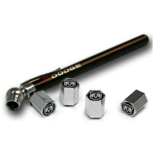 Dodge Licensed Valve Caps With Tire Gauge