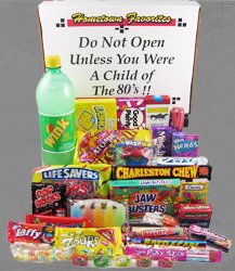 80's Decade Box Gift Basket - Classic 80's Candy