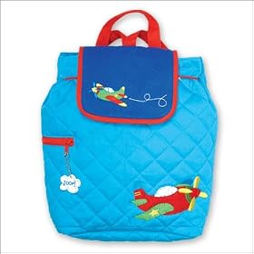 Stephen Joseph Quilted Backpack - Aqua Airplane's - Boys Backpacks - New Airplanes style - Machine...