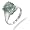 10MM Cushion Cut Green Amethyst Ring In Sterling Silver 3CT In Size 5 (Available In Sizes 5-9)
