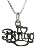 Sterling Silver I Love Bingo Talking Charm