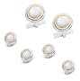 Sterling Silver and 14k Yellow Gold Bezel Cufflinks and Dress Set set w/ White Mother-of-Pearl