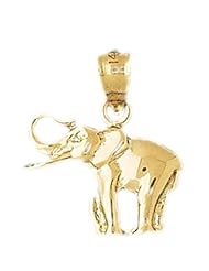 Dazzlers Solid 14k Gold Elephant Charm Pendant Available in three colors from jewelsberry (weights: 1.3 grams only)