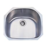 Elements of Design KUD24219BN# 18 Gauge 23-3/16-Inch-by-21-1/16-Inch-by-9-Inch Single Bowl Stainless Steel Undermount Kitchen Sink, Brushed Nickel