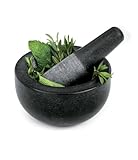 Fresco Granite Mortar and Pestle, Black, Small