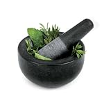 Fresco Granite Mortar and Pestle, Black, Small