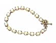 Bracelet - B123 - Swarovski (tm) Crystal Stones - Antique Gold Tone Metal ~ Clear AB