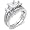 Sterling Silver Cubic Zirconia CZ Wedding Engagement Ring Set Sz 5