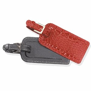 Crocodile Leather Luggage Tag