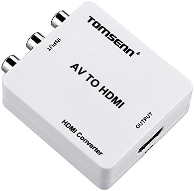 Tomsenn Mini AV Composite 3RCA CVBS to HDMI Converter Box with Upscaler supports HDTV, HD720p, 1080p VHS, VCR, DVD