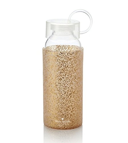 Kate Spade Gold Glitter Wrapped Glass Water Bottle Canteen