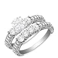 1.25 Carats Diamond Engagement Ring 14k White Gold Bridal Set Round Cut SALE