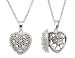 #1 MOM CUBIC ZIRCONIA HEART LOCKET NECKLACE 16
