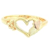 Yellow-gold Pretty Ladies Black Hills Gold Heart Ring
