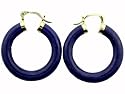 Lapis Traditional Hoop Earrings, 14k Gold