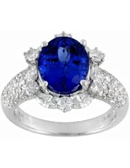 18K White Gold Tanzanite and Diamond Ring -- LIFETIME WARRANTY