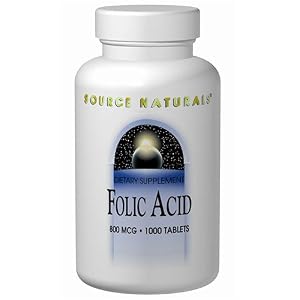 Source Naturals - Folic Acid, 800 mcg, 1000 tablets by Source Naturals