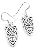 Sterling Silver Unusual Celtic Knot Drop Hook Earrings
