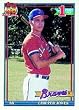 1991 Topps Chipper Jones Baseball Rookie Card In Protective Display Case