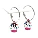 Hot Pink Ice Cream Cup Crystal Earrings Fashion Jewelry