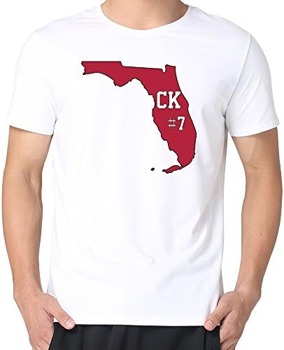 Jianqing Men's Football California Ck 7 T-Shirts White X-Large